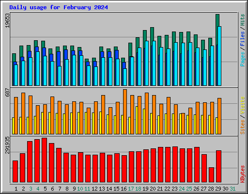 Daily usage for February 2024