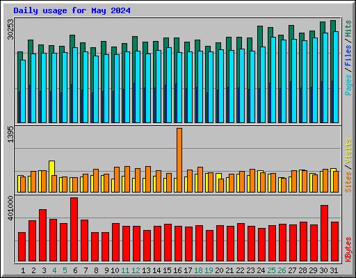 Daily usage for May 2024