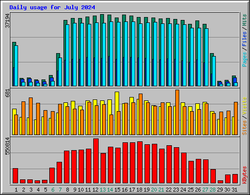 Daily usage for July 2024