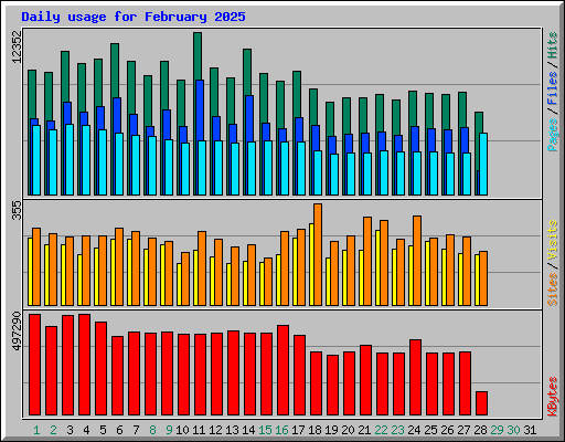 Daily usage for February 2025