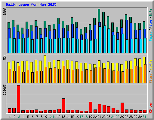 Daily usage for May 2025