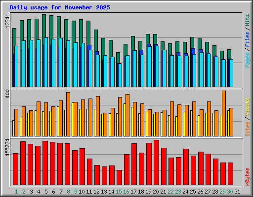 Daily usage for November 2025