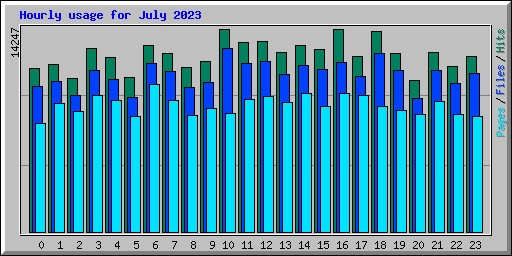 Hourly usage for July 2023