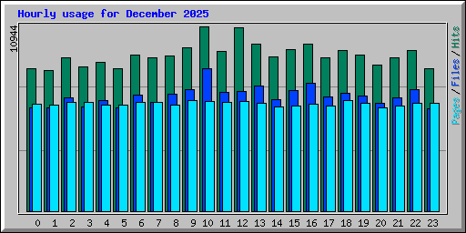 Hourly usage for December 2025